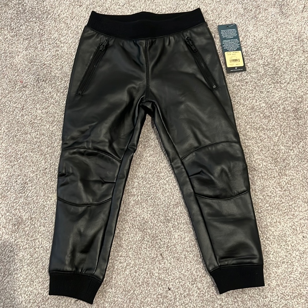 Boys leather joggers